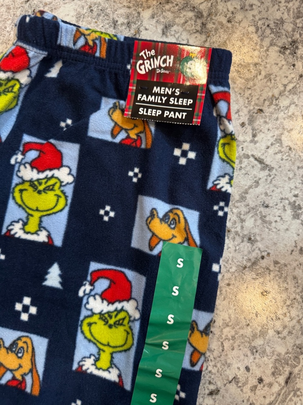 The Grinch has Navy Blue Holiday Pajama Pants - Picture 2 of 3